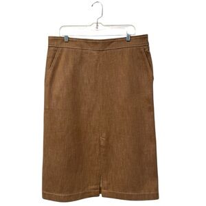 Akris Punto textured camel brown pencil skirt size 12